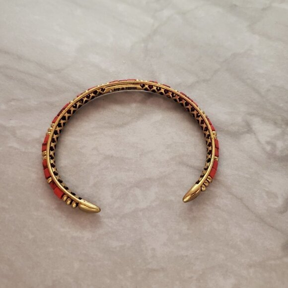 💖 Stella and Dot Beaded Beads Coral Exoctic Antiqed Bracelet 💖 - Picture 9 of 10